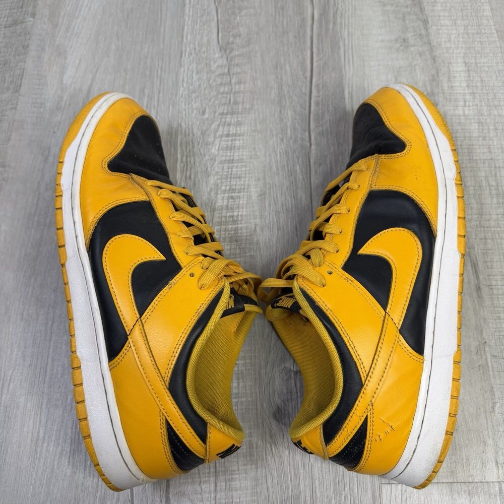 Nike Dunk Low "Goldenrod" Black/Yellow Iowa Men's Size 14 DD1391-004 Pirates C - Picture 9 of 11